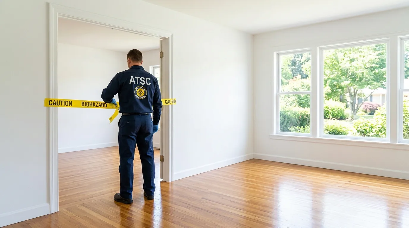 Certified biohazard cleanup crew performing Decomposition Cleanup in Oxford